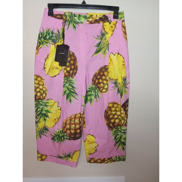 Dolce & Gabbana Cropped Pineapple Print Pants - Picture 1 of 6